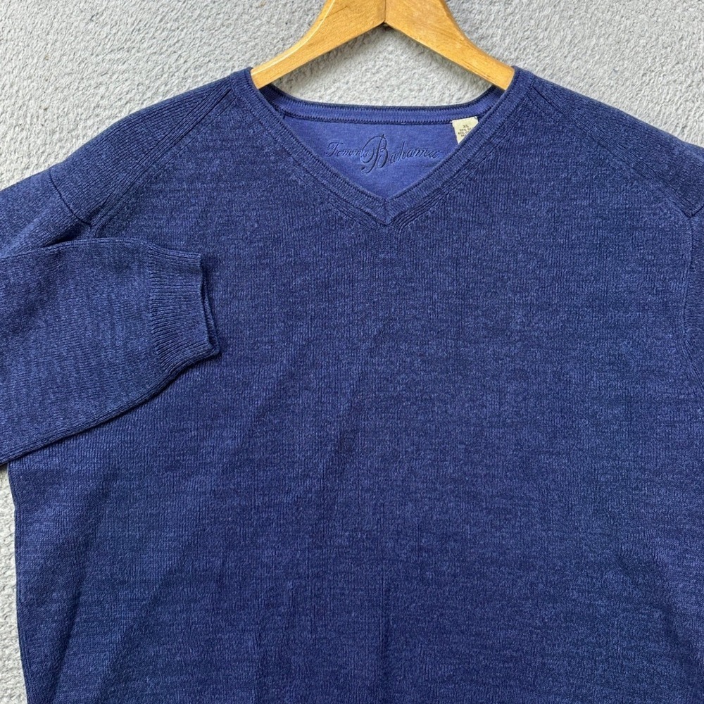 Tommy Bahama Mens XL Sweater V-Neck Navy Blue Silk Blend Pullover Authentic EUC - Picture 5 of 8
